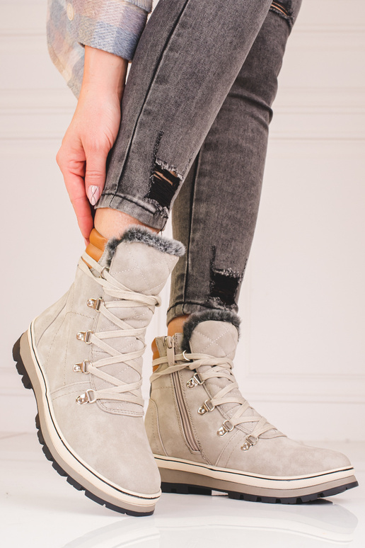 Pelēkas krāsas Sieviešu zābaki ar...