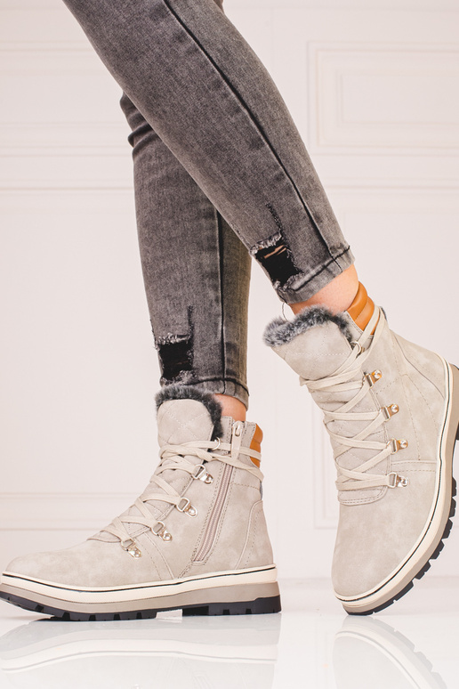 Pelēkas krāsas Sieviešu zābaki ar...