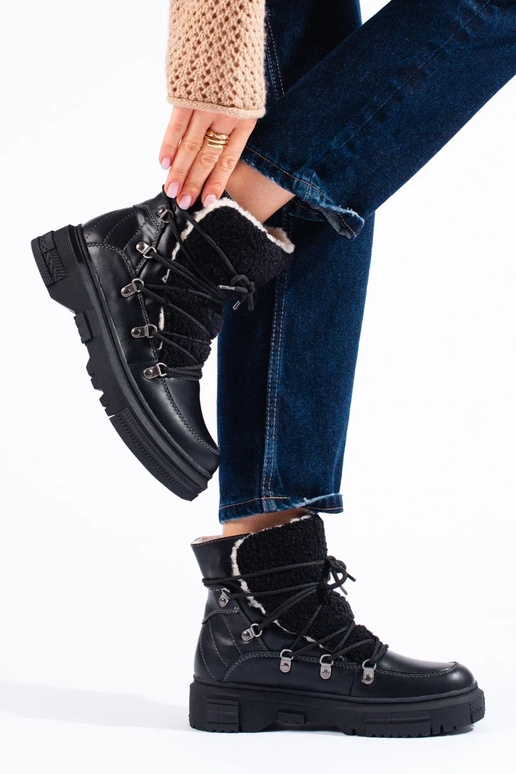 melnas krāsas Sieviešu sniega zābaki...