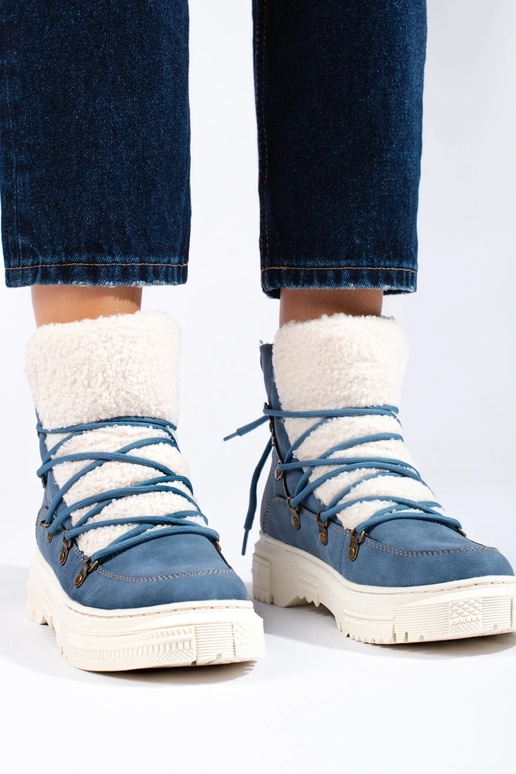 Zilas krāsas Sieviešu sniega zābaki...