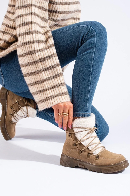 brūnas krāsas Sieviešu sniega zābaki...