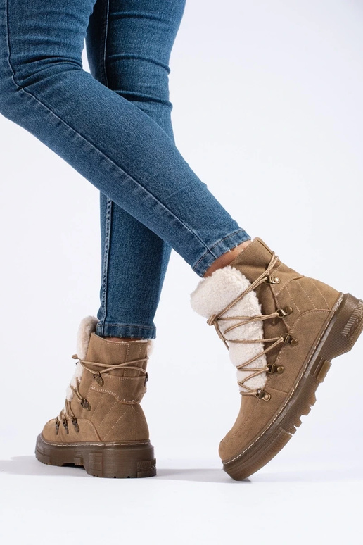 brūnas krāsas Sieviešu sniega zābaki...