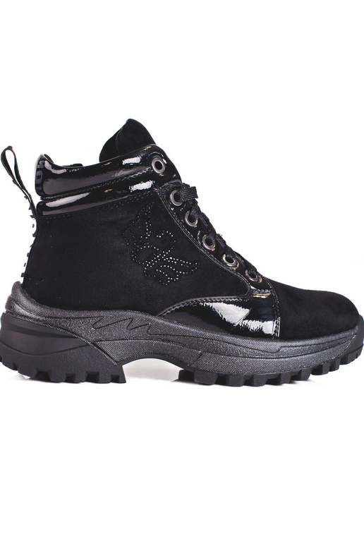 melnas krāsas zābaki meitenīga uz...