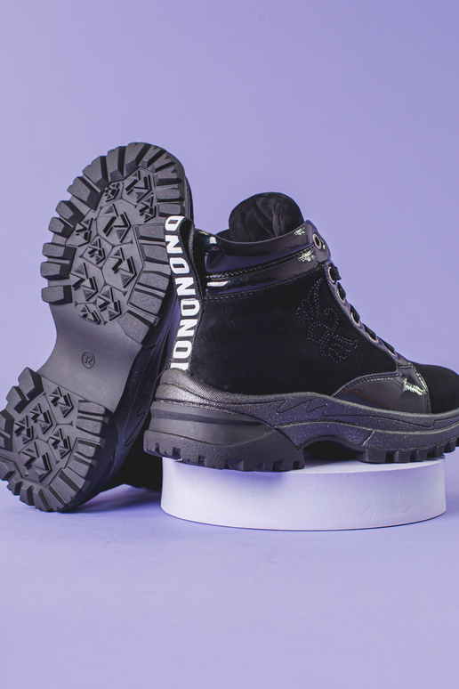 melnas krāsas zābaki meitenīga uz...