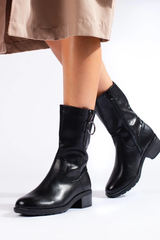 Augsts sieviešu zābaki Melnas krāsas Augsts sieviešu zābaki Melnas krāsas