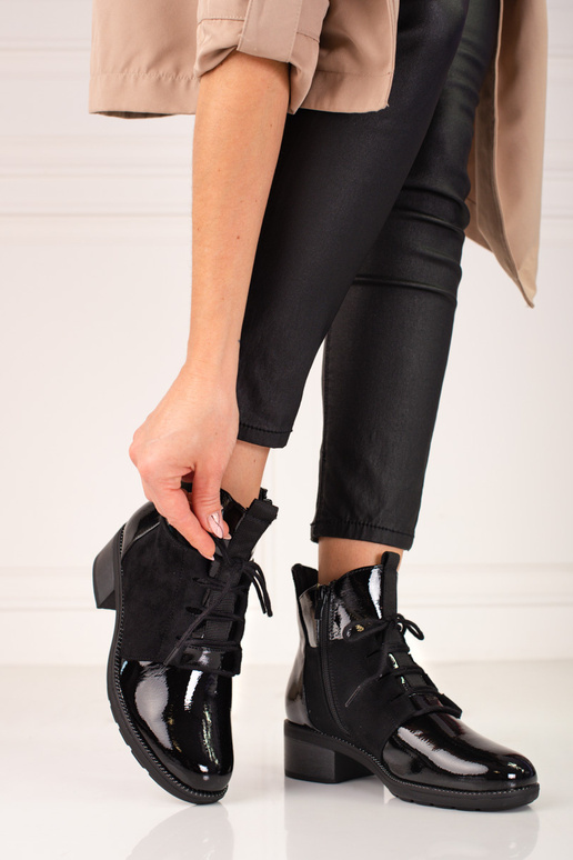 Eleganta stila sieviešu lakoti melnās...