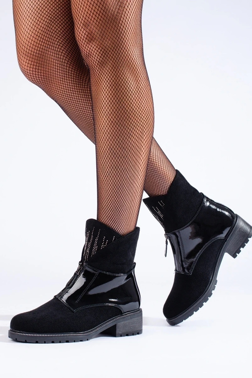 melnas krāsas zamšādas sieviešu...