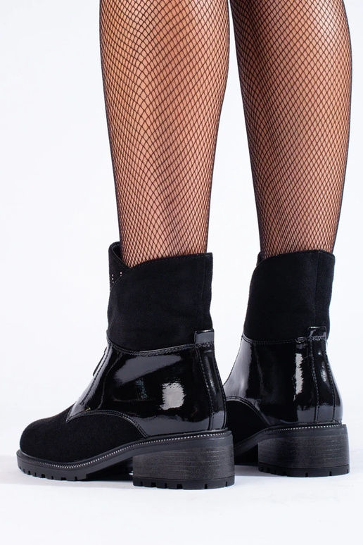 melnas krāsas zamšādas sieviešu...