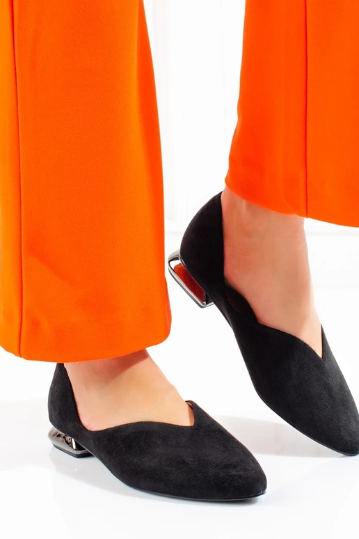 zamšādas balerīnas Potocki Melnas krāsas zamšādas balerīnas Potocki Melnas krāsas