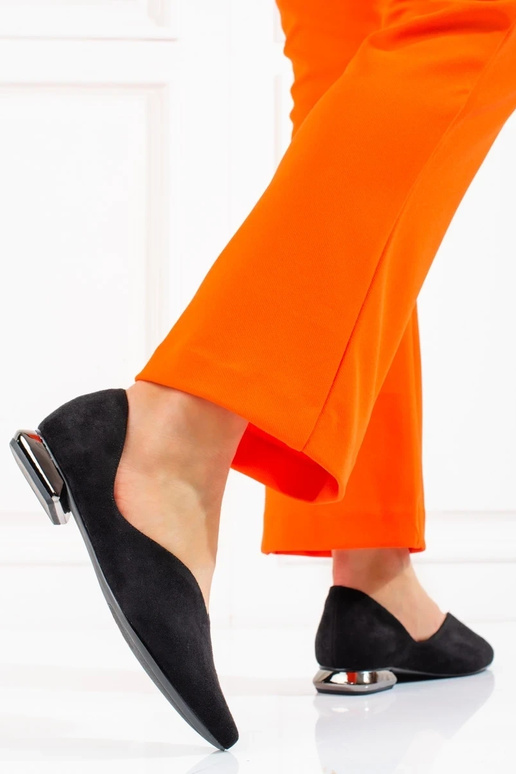 zamšādas balerīnas Potocki Melnas krāsas zamšādas balerīnas Potocki Melnas krāsas