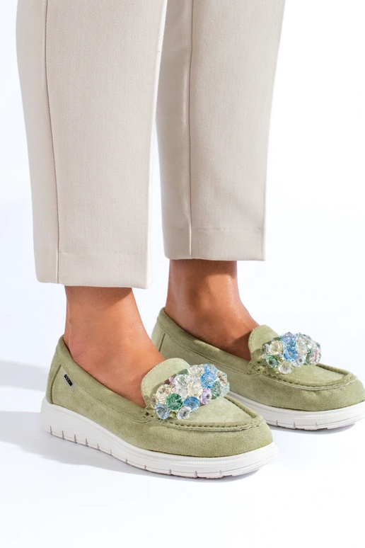 Mokasīni Shelovet zaļš Mokasīni Shelovet zaļš
