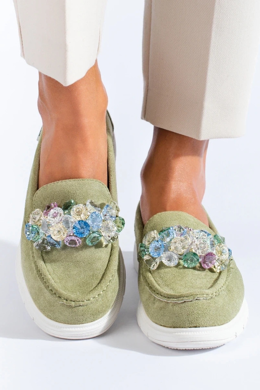 Mokasīni Shelovet zaļš Mokasīni Shelovet zaļš