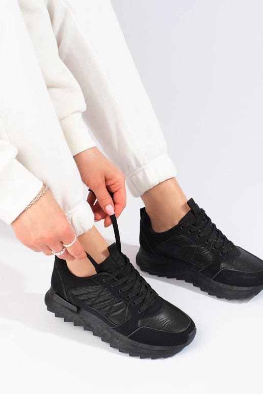 Sneakers  apavi Potocki Melnas krāsas Sneakers  apavi Potocki Melnas krāsas