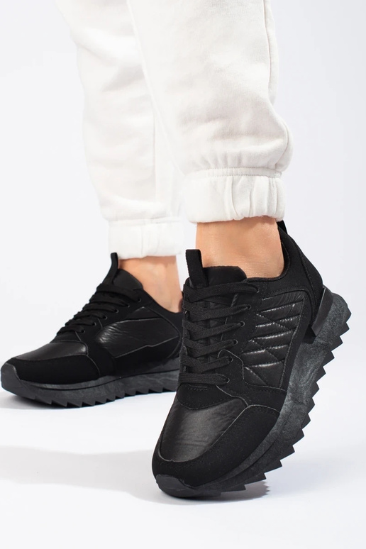 Sneakers  apavi Potocki Melnas krāsas Sneakers  apavi Potocki Melnas krāsas