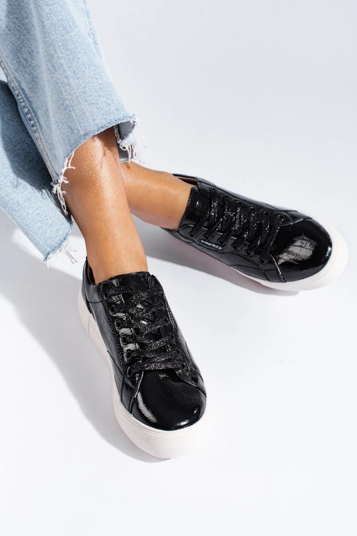 Melni ādas sieviešu apavi Vinceza Melni ādas sieviešu apavi Vinceza