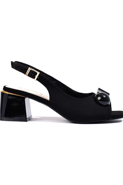 melni zema papēža suede basutēs