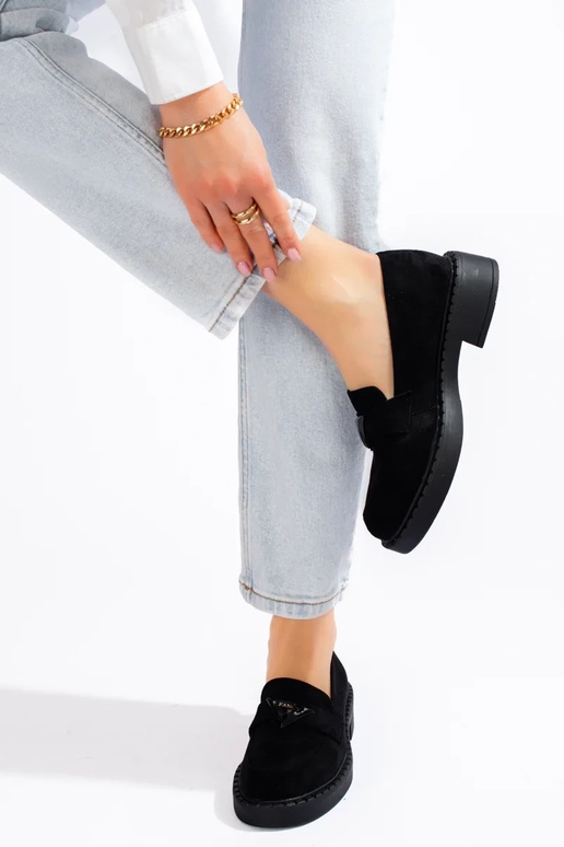 melnas krāsas  Sieviešu mokasīni Potocki melnas krāsas  Sieviešu mokasīni Potocki