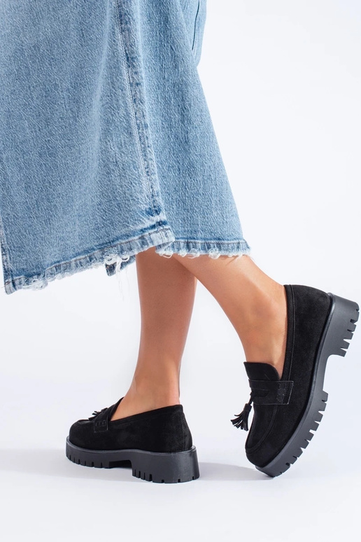 zamšādas mokasīni Melnas krāsas Shelovet zamšādas mokasīni Melnas krāsas Shelovet