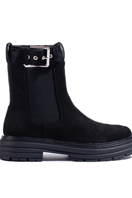 melnas krāsas zamšādas zābaki ar... melnas krāsas zamšādas zābaki ar...