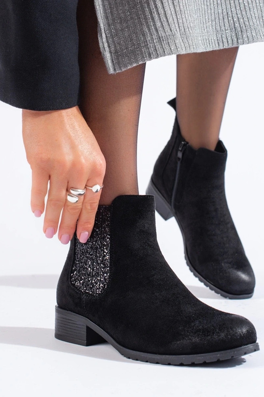 zamšādas Melnas krāsas Sieviešu zābaki