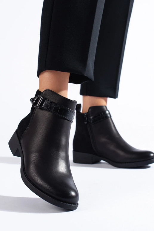 melnas krāsas klasika sieviešu zābaki