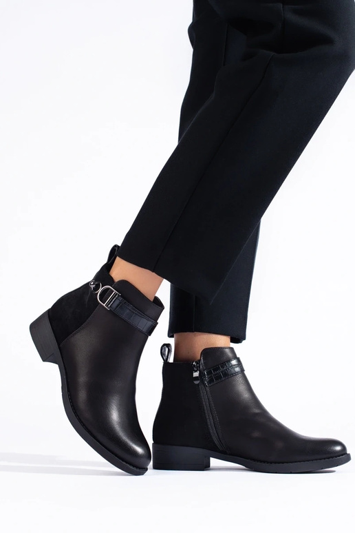 melnas krāsas klasika sieviešu zābaki