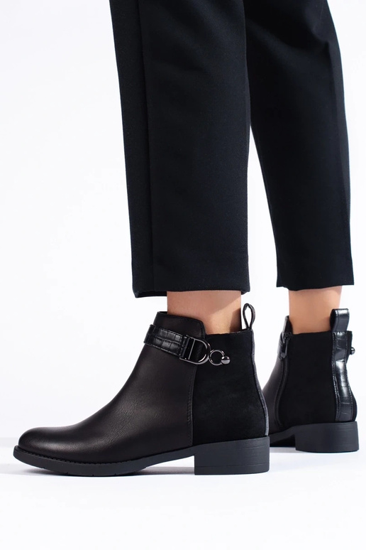 melnas krāsas klasika sieviešu zābaki