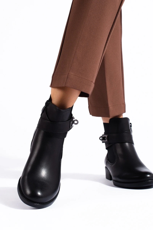 Sieviešu Melnas krāsas zābaki plakans