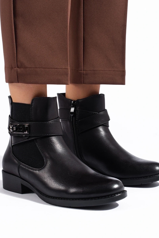 Sieviešu Melnas krāsas zābaki plakans