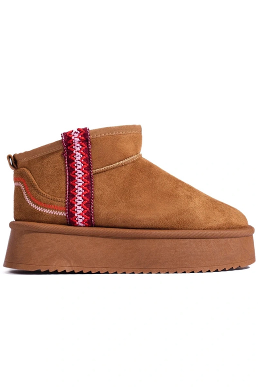 zamšādas Sieviešu sniega zābaki kamielis