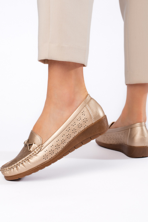 Zelta krāsas Sieviešu mokasīni