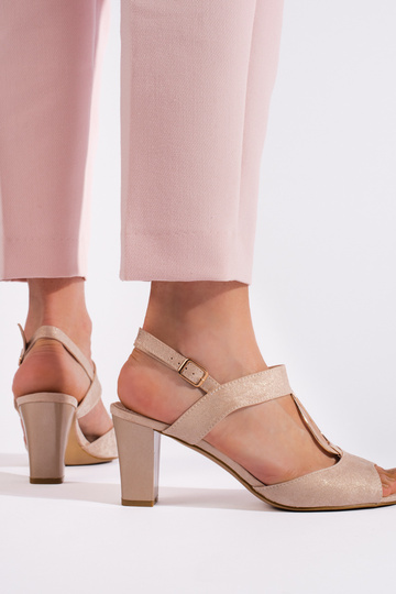 Zelta krāsas kurpes  uz papēža 2