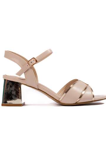 sandales  uz papēža balta...