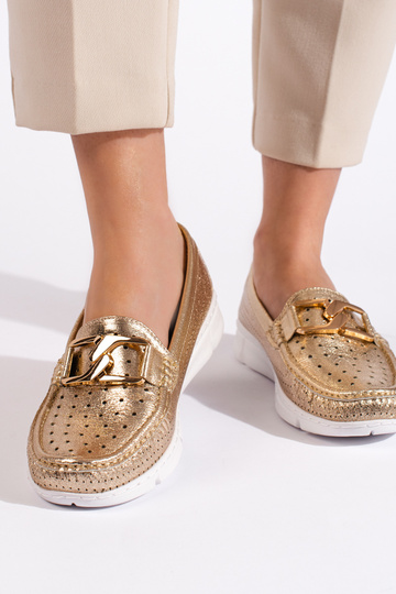 Zelta krāsas Sieviešu mokasīni 2