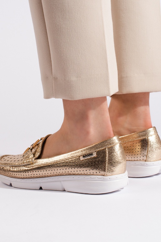 Zelta krāsas Sieviešu mokasīni