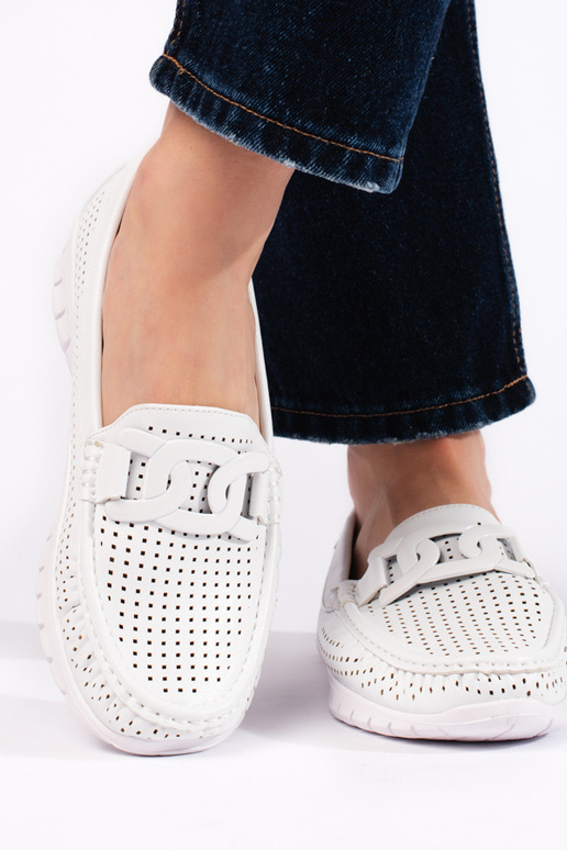 Sieviešu mokasīni balta krāsa Sieviešu mokasīni balta krāsa