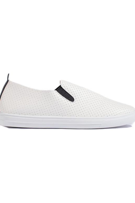 kurpes slip on balta krāsa-Melnas krāsas kurpes slip on balta krāsa-Melnas krāsas