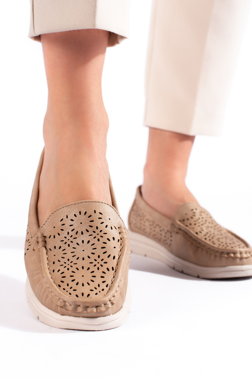 Sieviešu mokasīni smilšu krāsas Sieviešu mokasīni smilšu krāsas