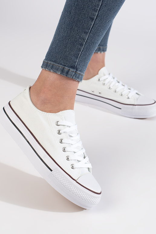 Baltas klasiska modeļa sieviešu kedas...