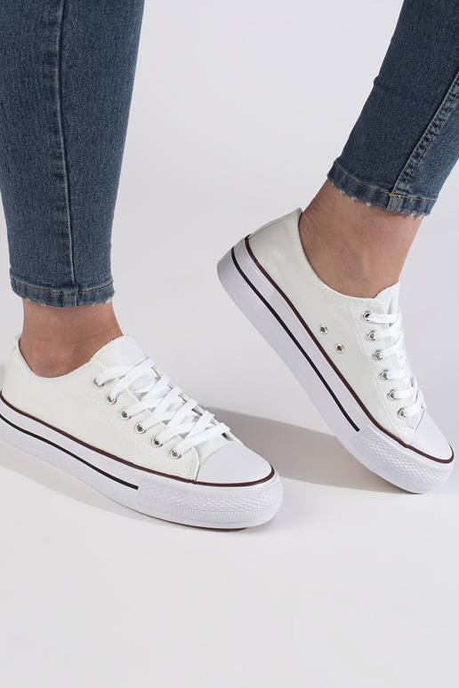 Baltas klasiska modeļa sieviešu kedas...