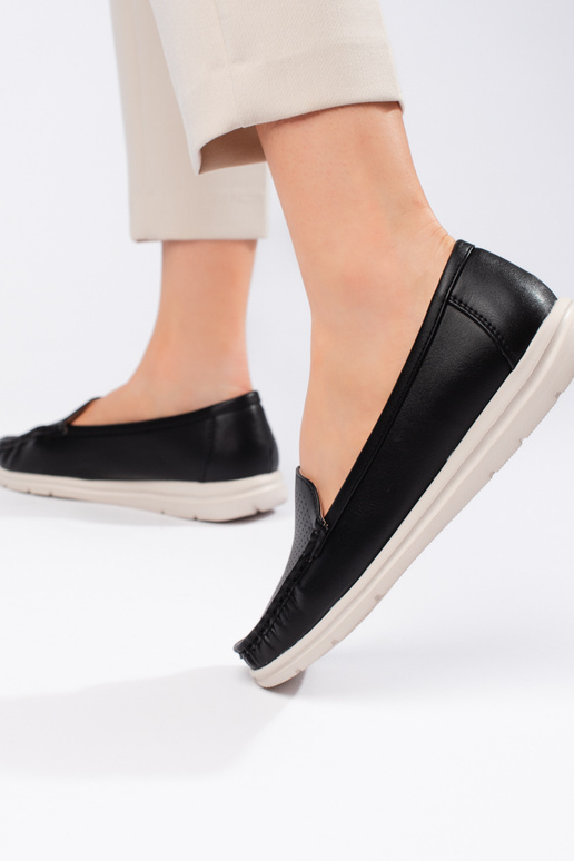 melnas krāsas Sieviešu mokasīni