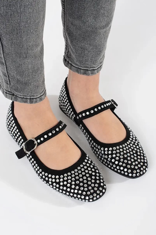 melnas krāsas sieviešu balerīnas z...