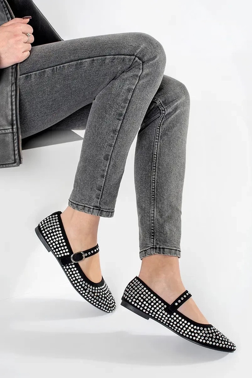 melnas krāsas sieviešu balerīnas z...