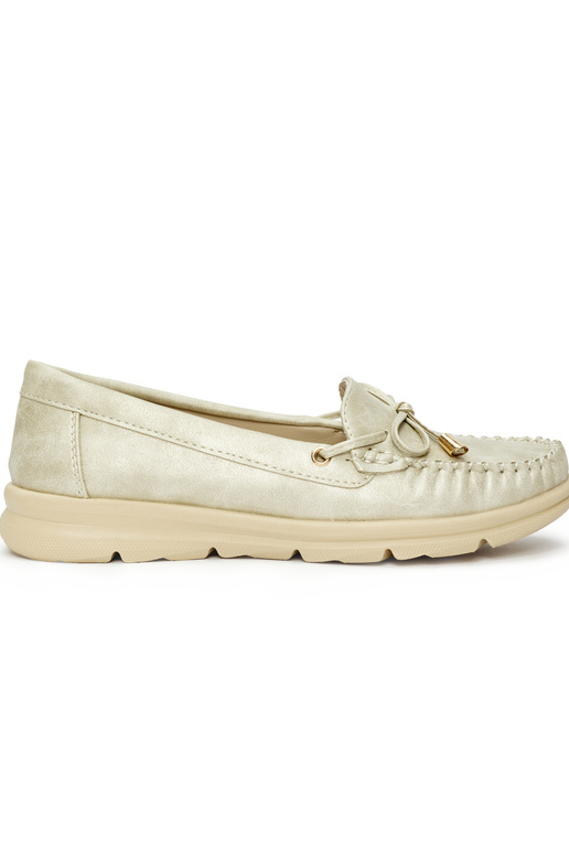 Zelta krāsas ērti mokasīni no eko ādas Zelta krāsas ērti mokasīni no eko ādas