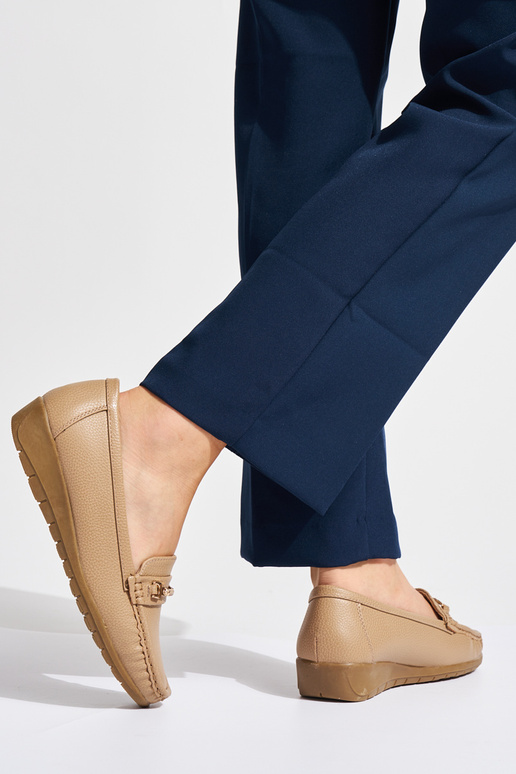 smilšu krāsas Sieviešu mokasīni ze...