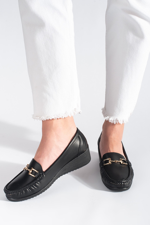 melnas krāsas Sieviešu mokasīni ar...