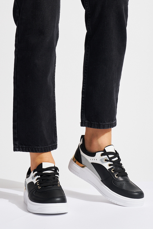 melnas krāsas sieviešu apavi ar...