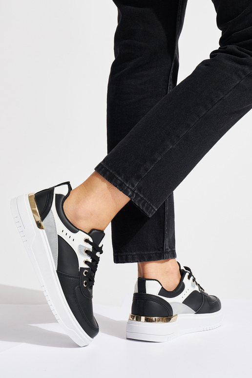 melnas krāsas sieviešu apavi ar...