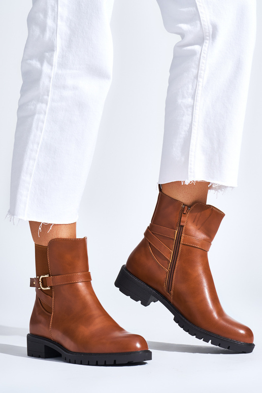 brūnas krāsas sieviešu zābaki ar...