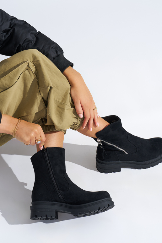 melnas krāsas sieviešu zābaki z...